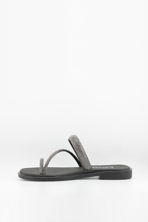 Ragazza Minimalist Textured Strap Slide Sandals